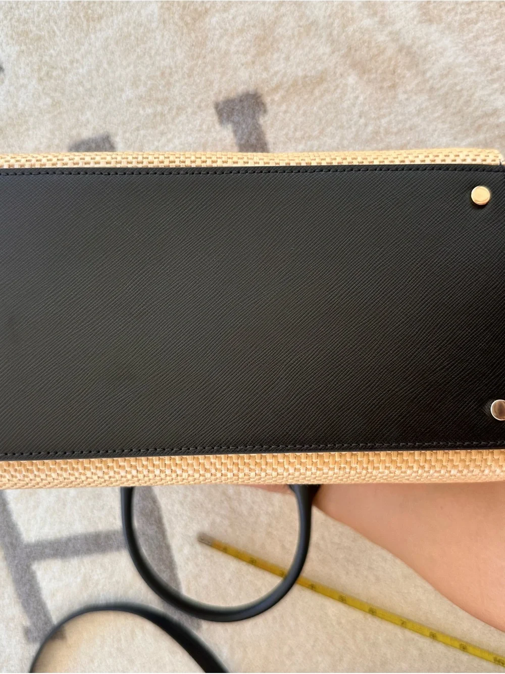 kate spade Beige and Black Woven Tote